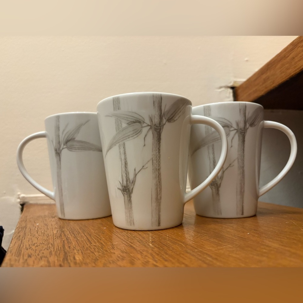 3 Studio Nova Silver Bamboo Mugs